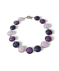 Alternative view of Χειροποίητο κολιέ από αυθεντικό γυαλί Μουράνο σε τρεις αποχρώσεις του μωβ