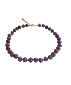 Alternative view of Κολιέ από αυθεντικό γυαλί Μουράνο μωβ