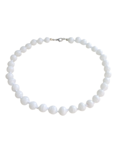 Χειροποίητο Κολιέ από αυθεντικό γυαλί Μουράνο λευκό