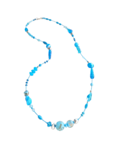 Alternative view of Μακρύ χειροποίητο Κολιέ από αυθεντικό γυαλί Μουράνο σε χρώμα τουρκουάζ