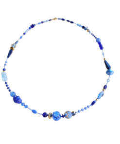 Alternative view of Χειροποίητο Κολιέ από αυθεντικό γυαλί Μουράνο σε χρώμα μπλε