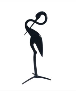 Διακοσμητικό φλαμίνγκο χειροποίητο από γυαλί Μουράνο σε μαύρο χρώμα