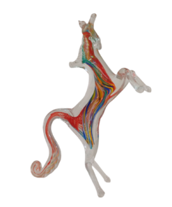 Alternative view of Χειροποίητο διακοσμητικό Άλογο από αυθεντικό γυαλί Μουράνο, πολύχρωμο