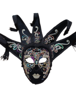 Alternative view of Χειροποίητη Μάσκα Βενετίας μαύρη