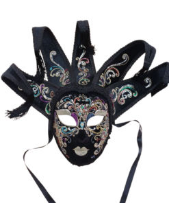 Χειροποίητη Μάσκα Βενετίας μαύρη