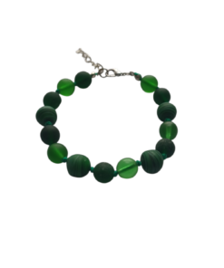 Βραχιόλι από αυθεντικό γυαλί Μουράνο σε χρώμα πράσινο