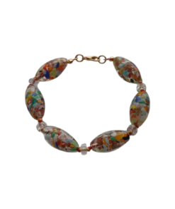 Χειροποίητο βραχιόλι από αυθεντικό γυαλί Μουράνο πολύχρωμο