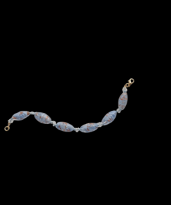 Alternative view of Χειροποίητο βραχιόλι από αυθεντικό γυαλί Μουρανο σε θαλασσί χρώμα